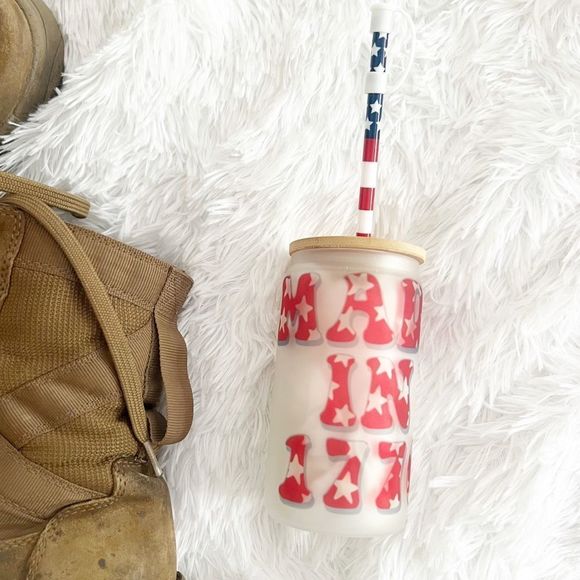 Mini made in 1776 Frosted Glass Beer Can Tumbler - Picture 1 of 5